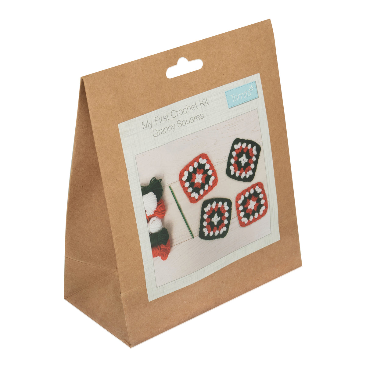 Trimits Crochet Kit - My First - Granny Squares - Festive Colours
