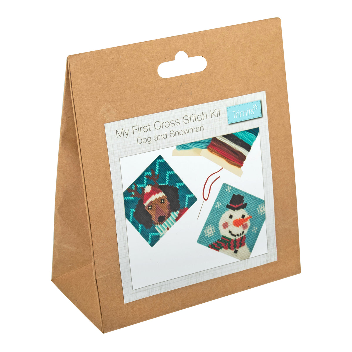 Trimits Counted Cross Stitch Kit - My First - Christmas Dog and Snowman