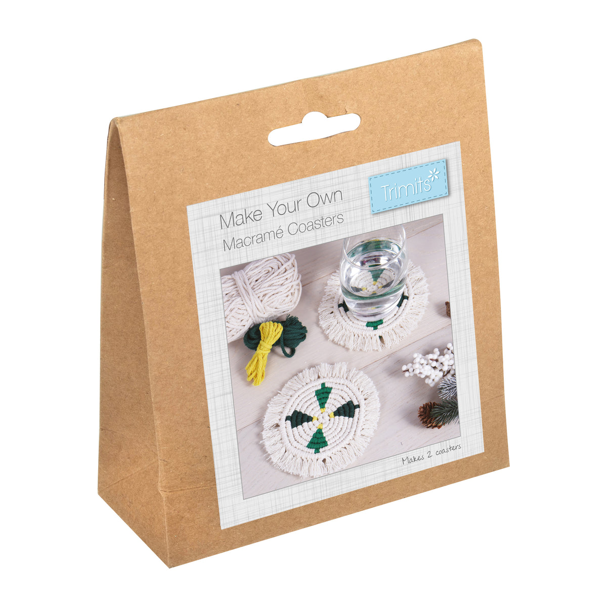 Trimits Macrame Kit - Coaster - Trees - 2 Pieces