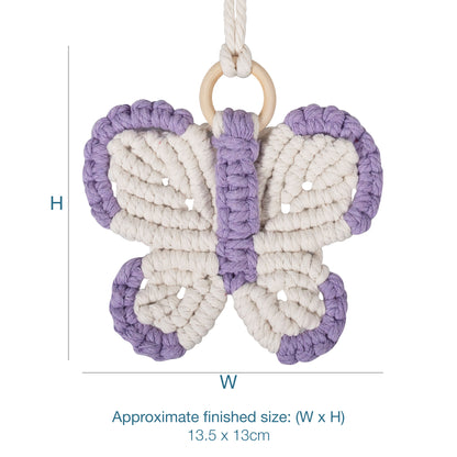 Finished macrame butterfly decoration from the kit
