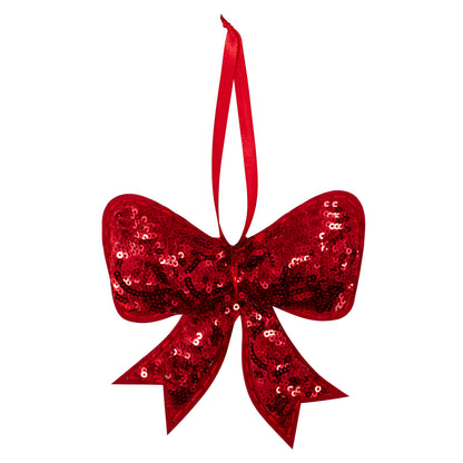 Finished felt christmas sequin bow hanging decoration