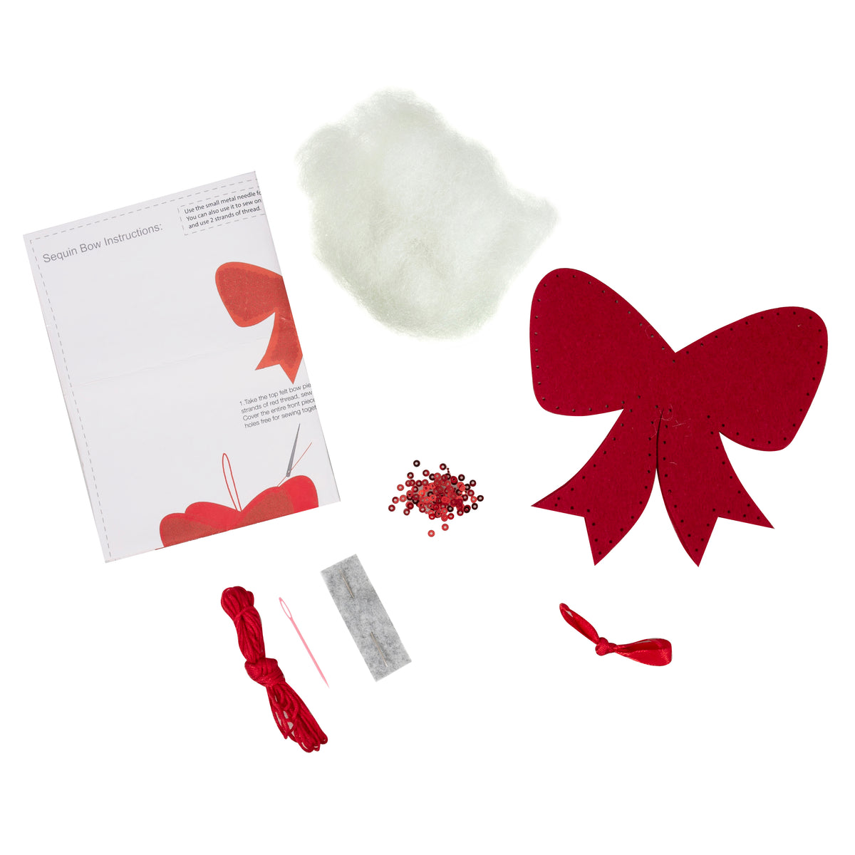 Finished felt christmas sequin bow hanging decoration