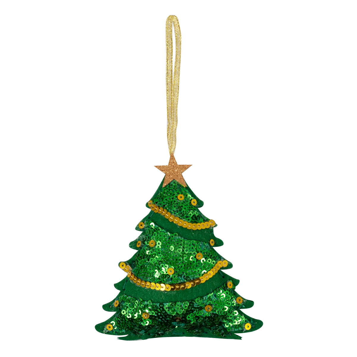 Finished felt christmas sequin tree hanging decoration