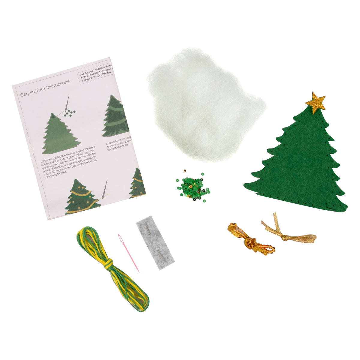 Finished felt christmas sequin tree hanging decoration