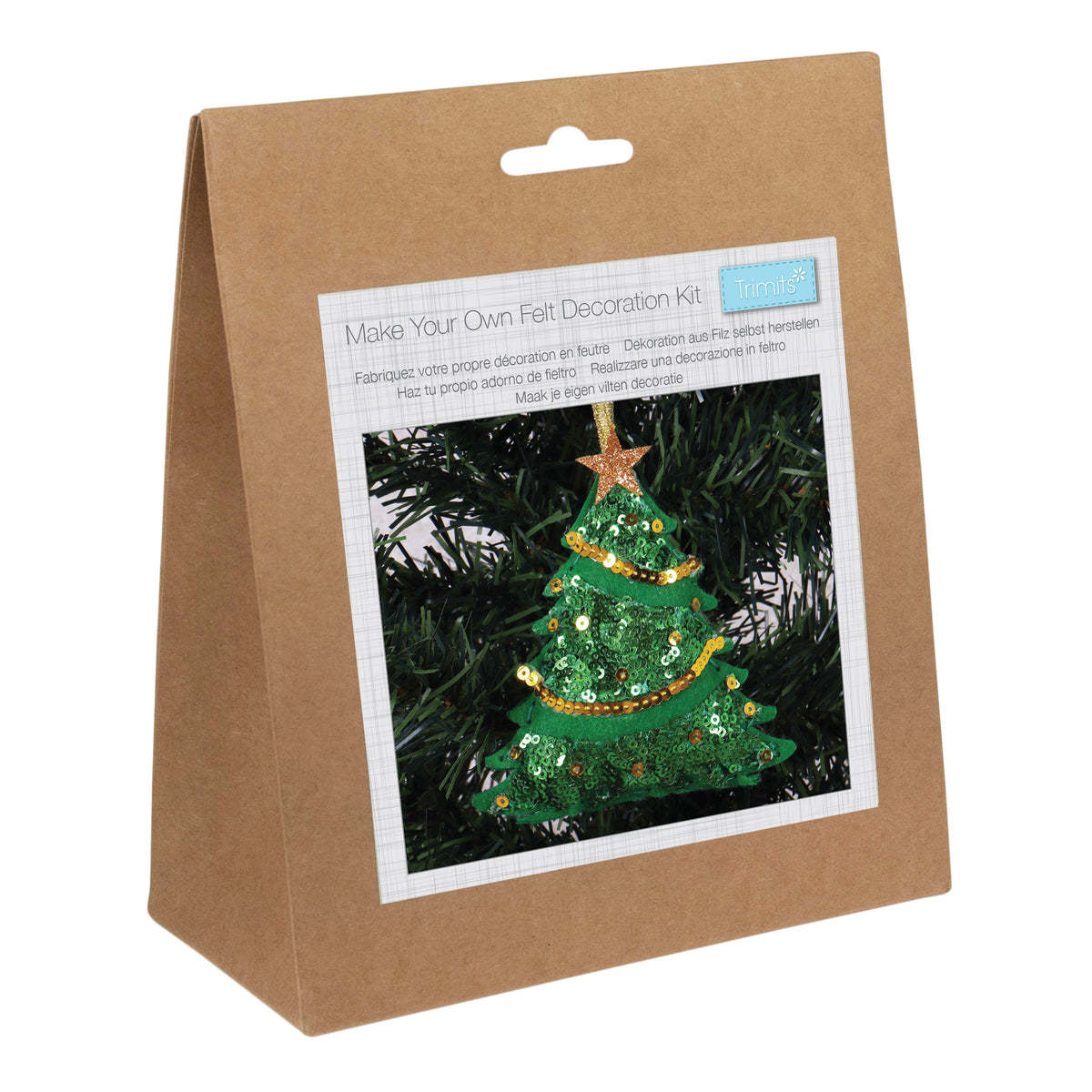 Finished felt christmas sequin tree hanging decoration