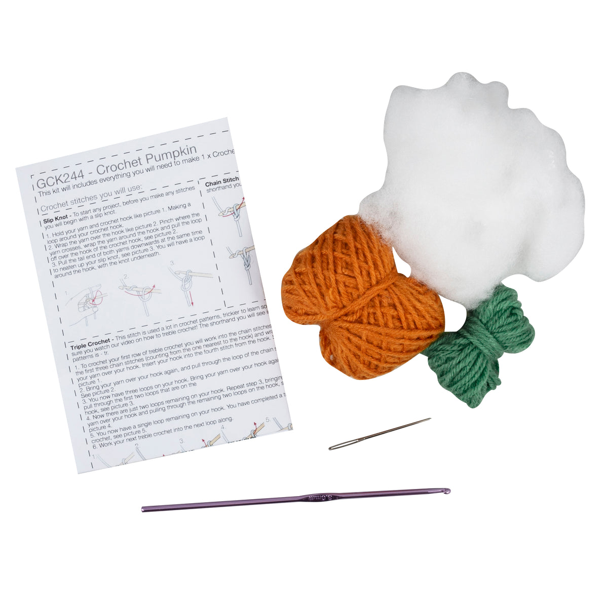 Finished orange crochet pumpkin