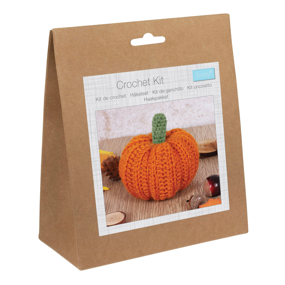 Finished orange crochet pumpkin
