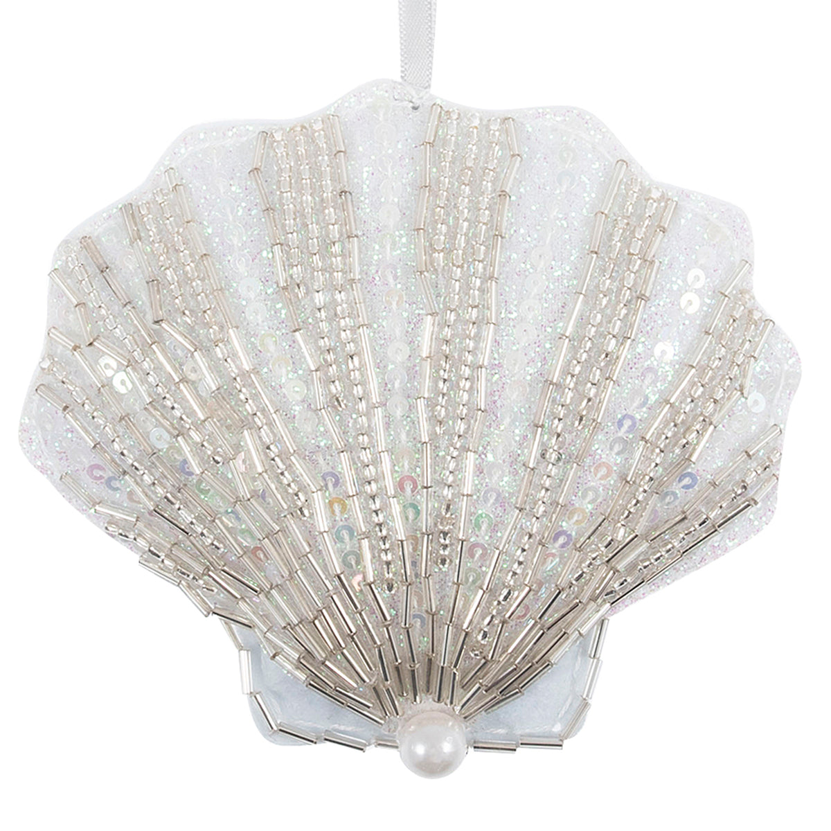 Finished felt beaded shell hanging decoration