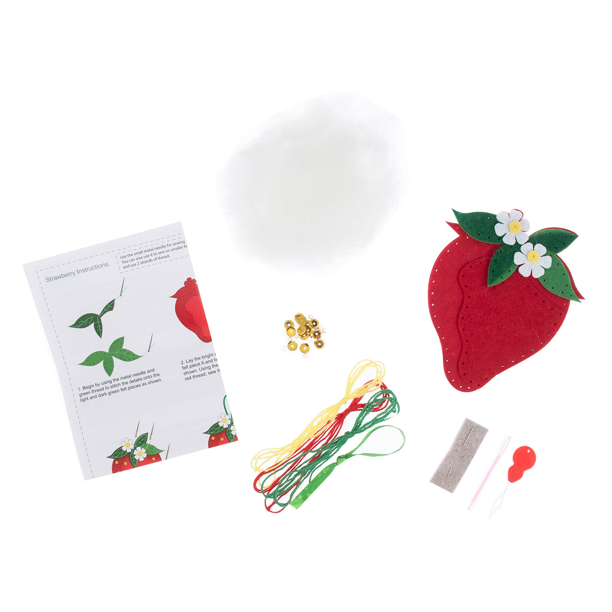 Finished felt strawberry hanging decoration