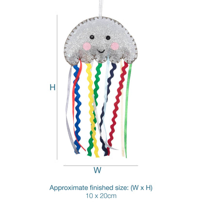 Finished felt jellyfish hanging decoration
