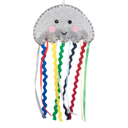 Finished felt jellyfish hanging decoration