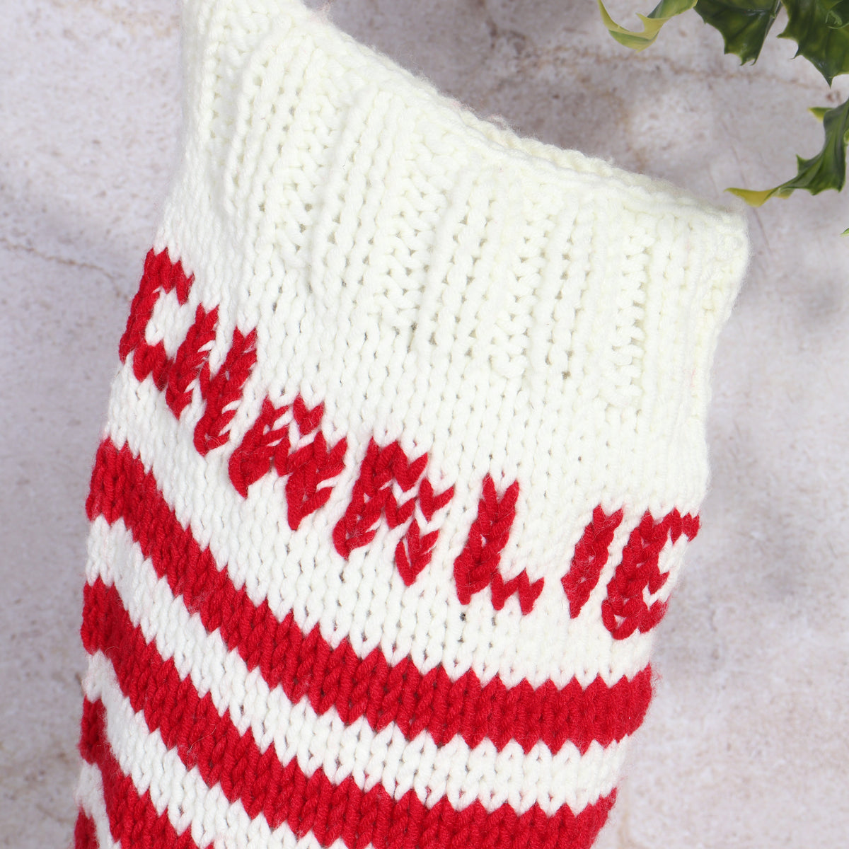 Trimits knitted Christmas stocking kit with yarn and needles