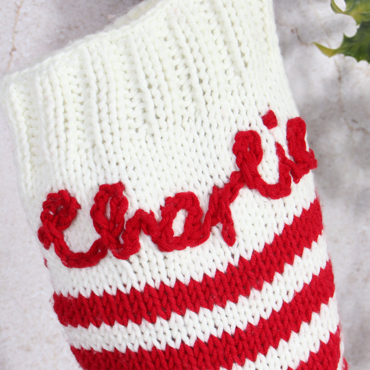 Trimits knitted Christmas stocking kit with yarn and needles
