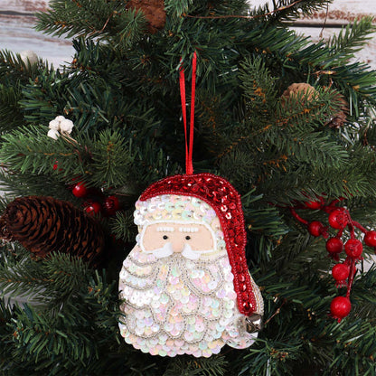 Finished sequin santa felt Christmas decoration