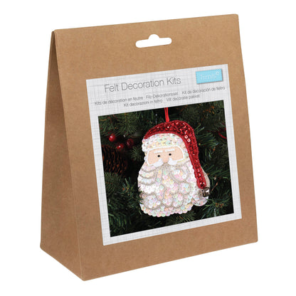 Finished sequin santa felt Christmas decoration