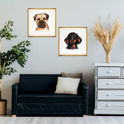Finished dachshund counted cross stitch design