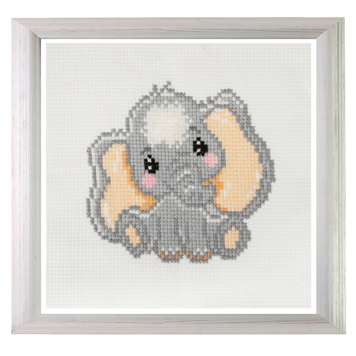 Trimits mini cross stitch kit showing an elephant