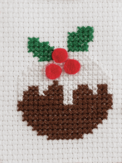 Trimits Cross Stitch Greeting Card Kit - Christmas Pudding