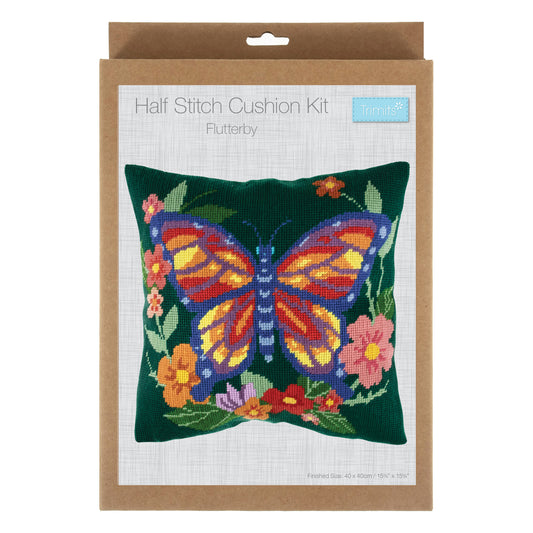Trimits Flutterby half stitch tapestry cushion cover kit