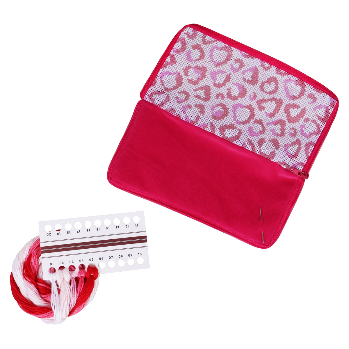Finished love leopard half stitch glasses case