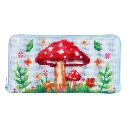 Finished toadstool half stitch glasses case