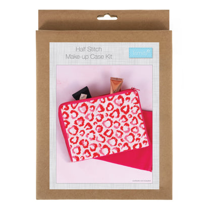 Finished love leopard half stitch make up pouch