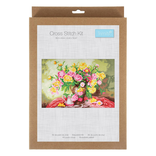 Trimits Roses counted cross stitch kit design