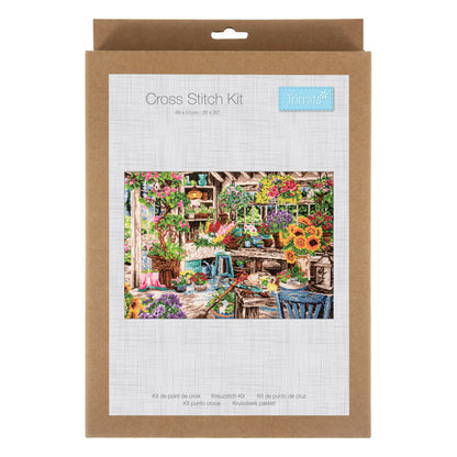 Finished gardener's paradise counted cross stitch design