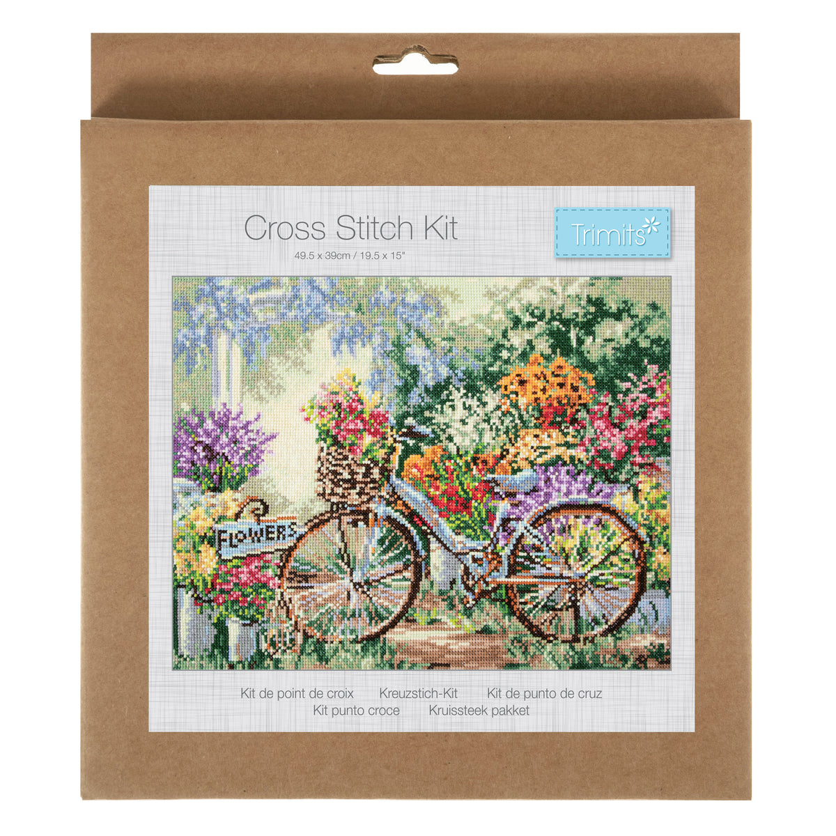 Finished bicycle counted cross stitch design