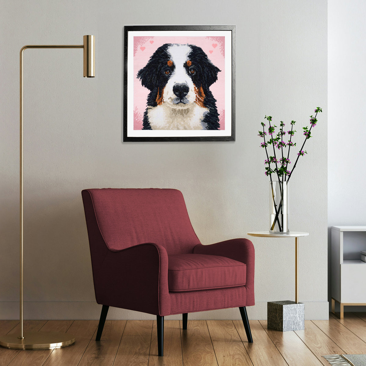 Finished woof counted cross stitch design