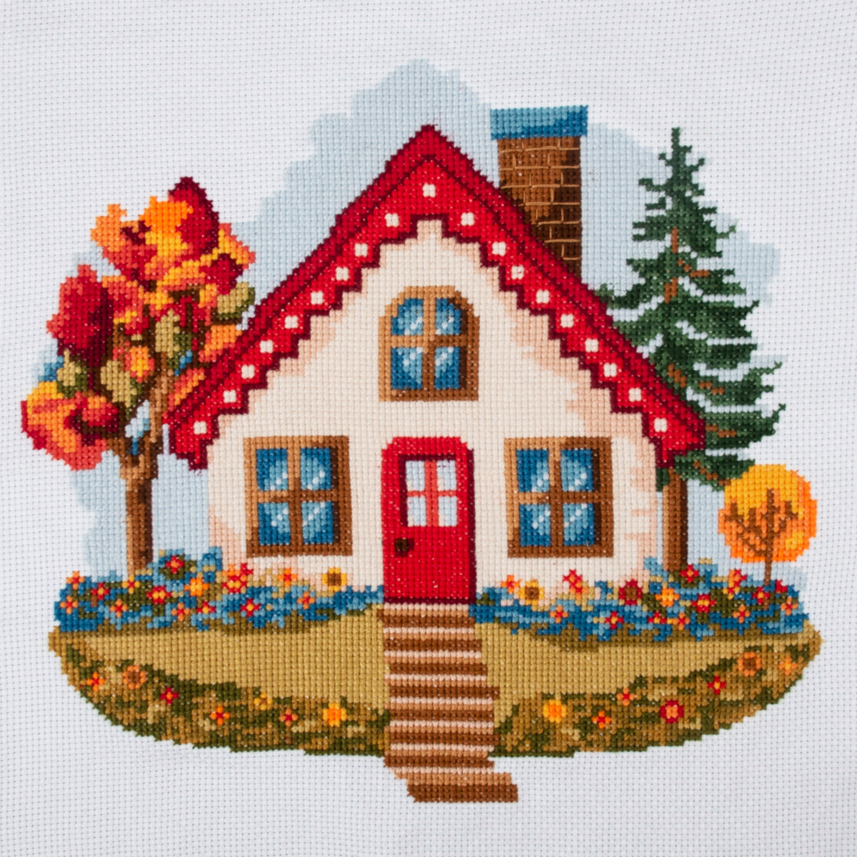 Finished home counted cross stitch design