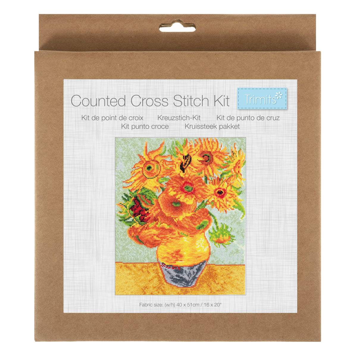 Finished autumn bloom counted cross stitch design