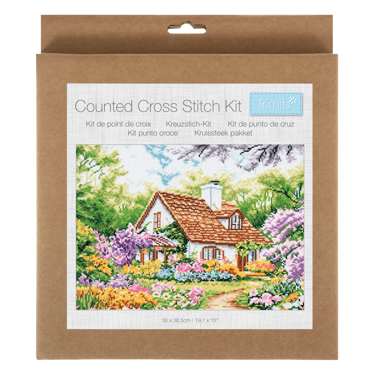 Finished house counted cross stitch design