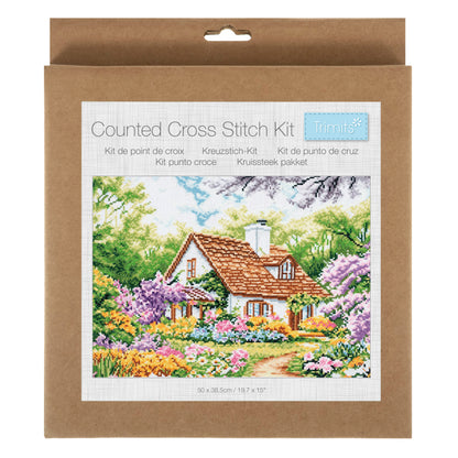 Finished house counted cross stitch design