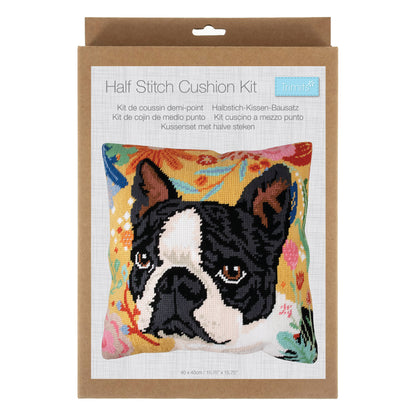 Trimits dog half stitch tapestry cushion cover kit
