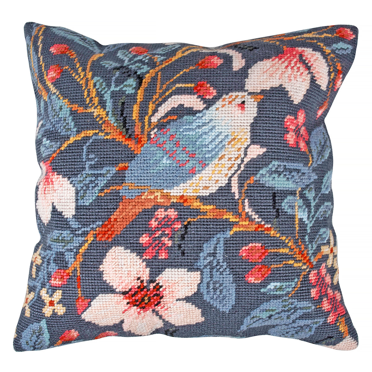Trimits magnolia bird half stitch tapestry cushion cover kit