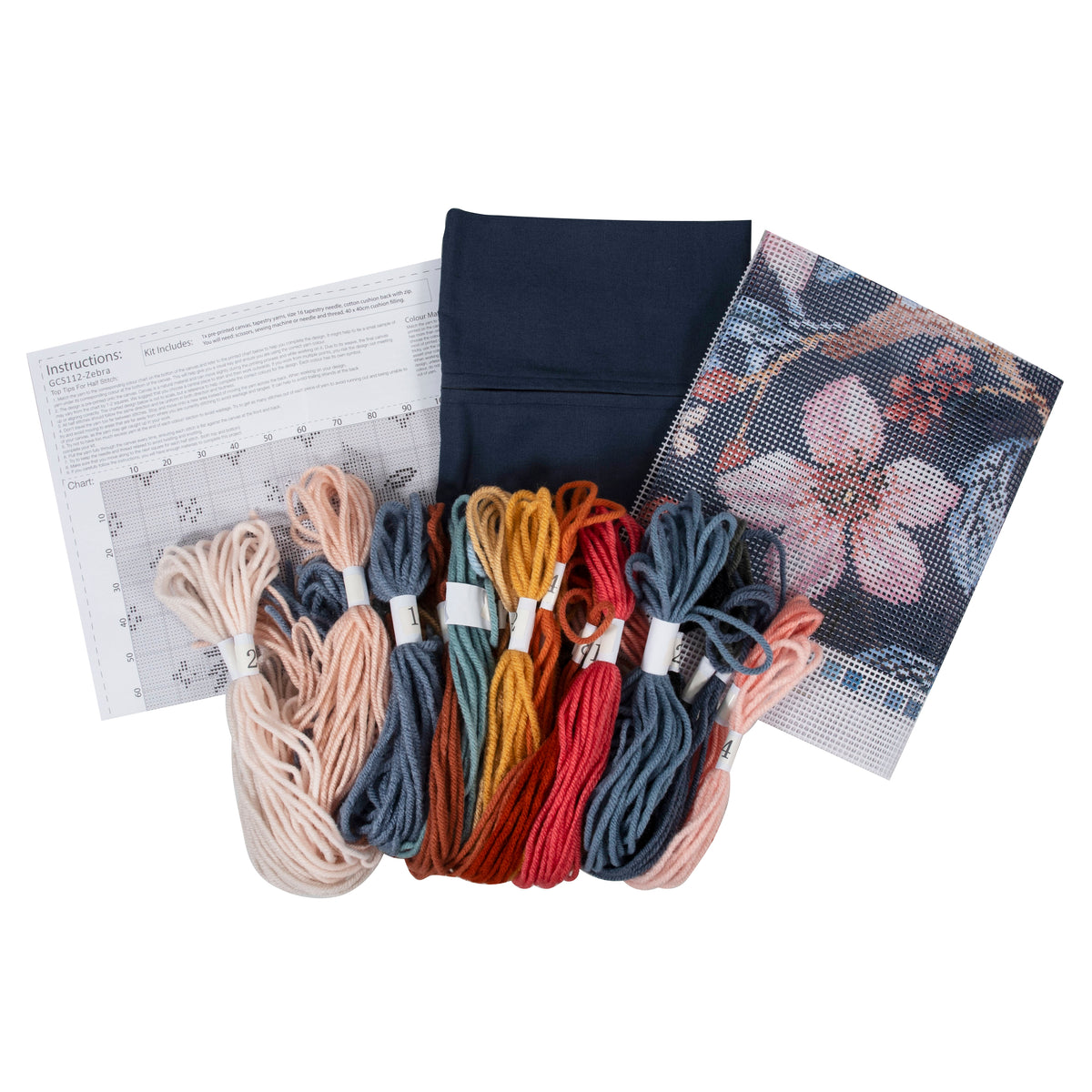 Trimits magnolia bird half stitch tapestry cushion cover kit