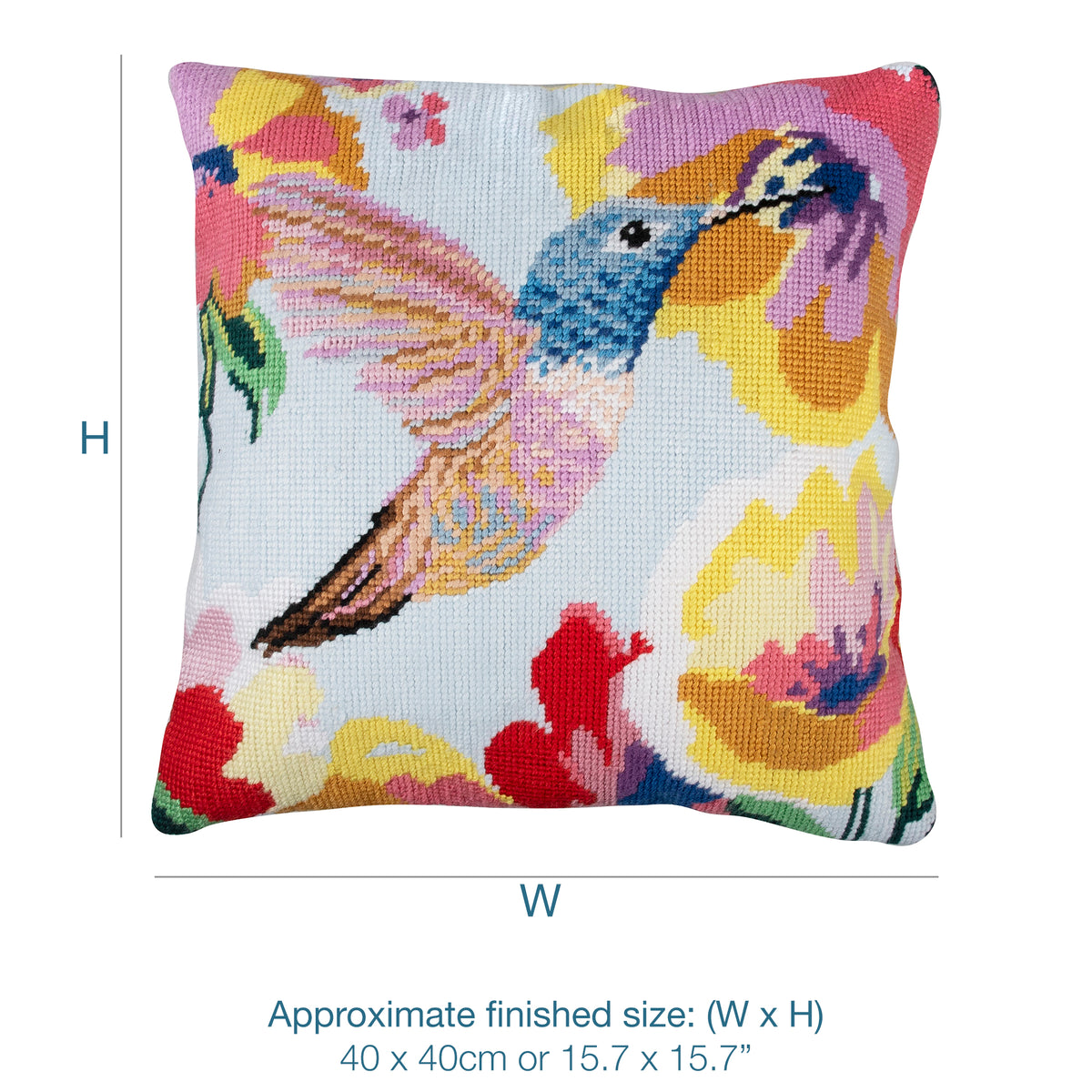 Trimits hummingbird half stitch tapestry cushion cover kit