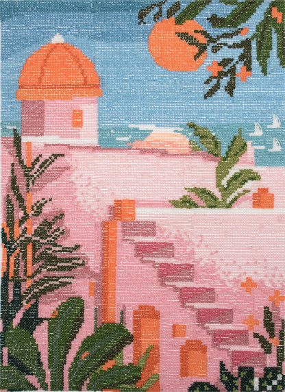 Trimits Holiday cross stitch kit packaging showing the finished design