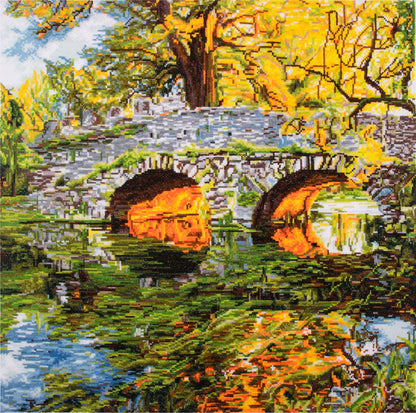 Trimits Reflection cross stitch kit packaging showing the finished design