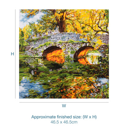 Trimits Reflection cross stitch kit packaging showing the finished design