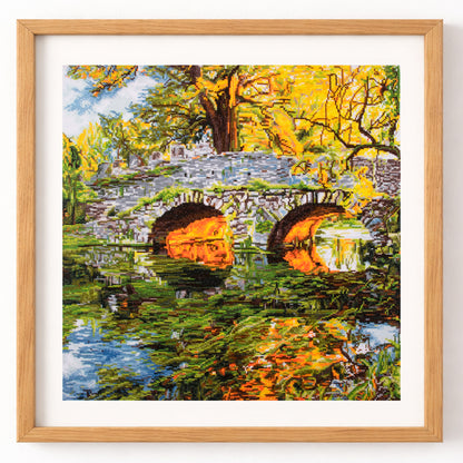 Trimits Reflection cross stitch kit packaging showing the finished design