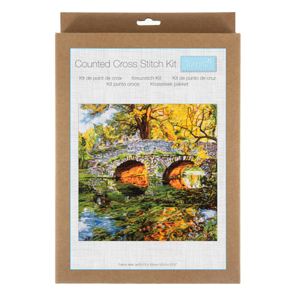 Trimits Reflection cross stitch kit packaging showing the finished design