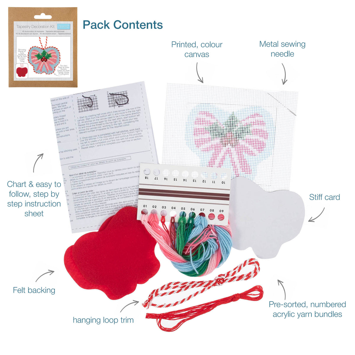 Trimits Christmas bow tapestry decoration kit