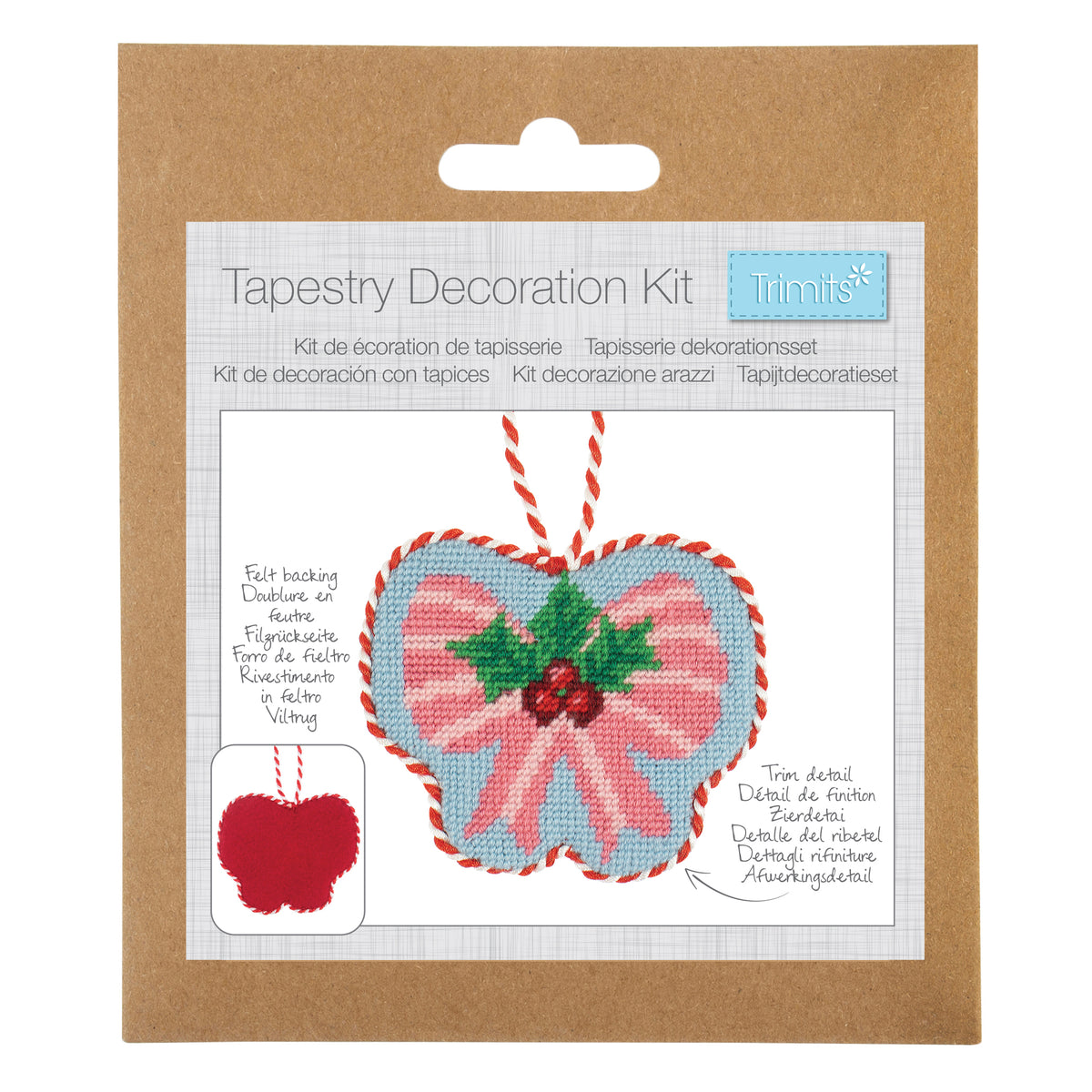 Trimits Christmas bow tapestry decoration kit