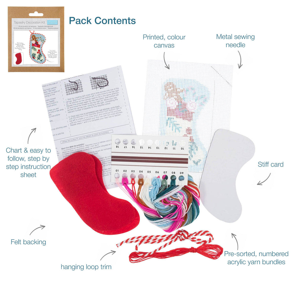Trimits Christmas stocking tapestry decoration kit