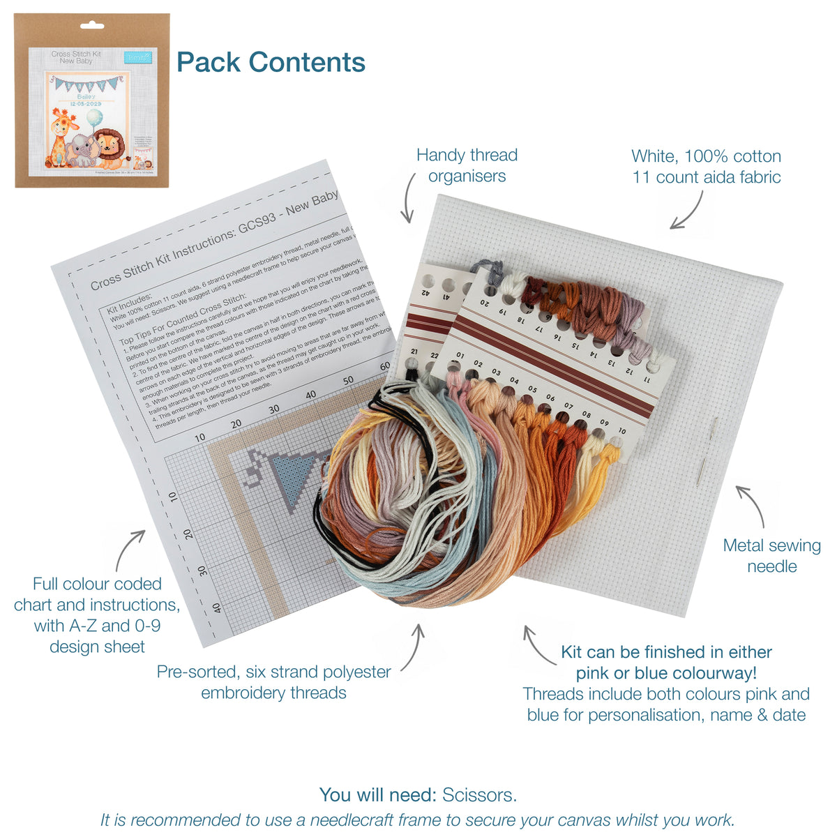 Baby design counted cross stitch kit