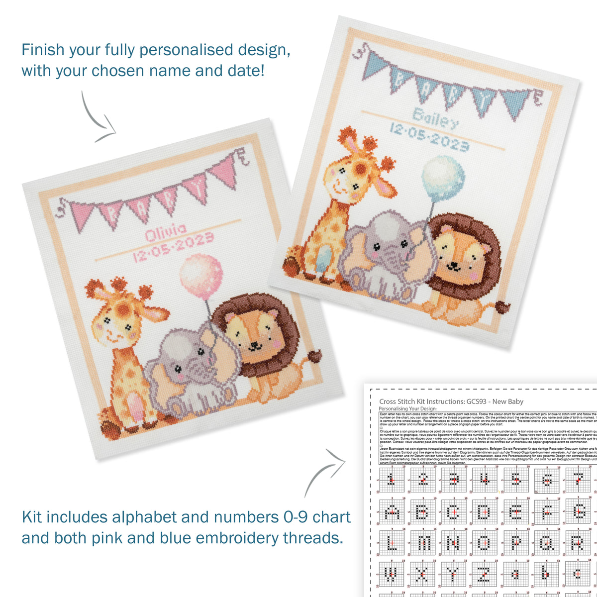 Baby design counted cross stitch kit