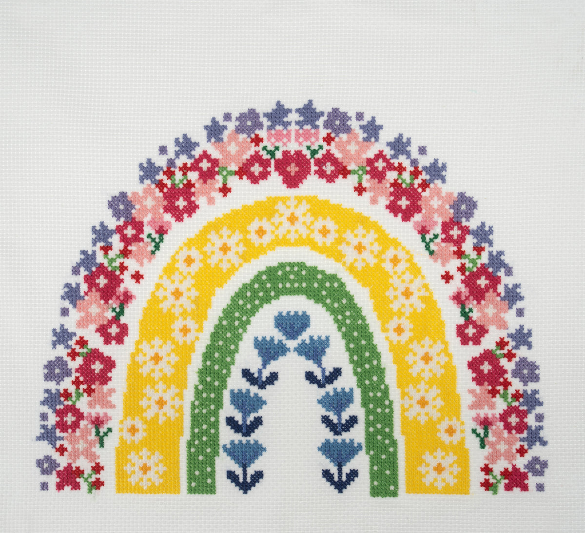 Rainbow counted cross stitch kit