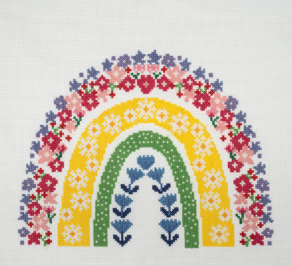 Rainbow counted cross stitch kit